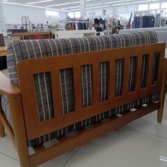 ★ジモティ割あり★  ソファ チェック柄 H71×D67×W114 クリーニング済み HJ2895