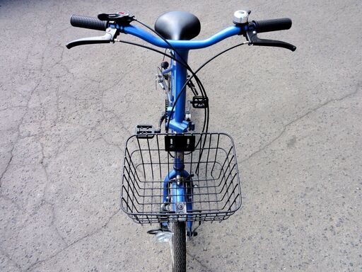 CAPTAIN STAG 折りたたみ自転車 20インチ 6段変速 ブルー/青 カギ無し チャリ カゴ ライト付き 札幌市 中央区 南1