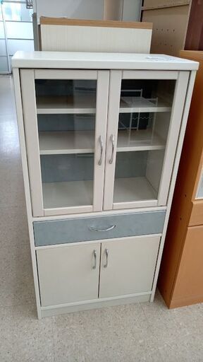 ★ジモティ割あり★  食器棚 ナチュラルベージュ H116.5×D30×W59.2 クリーニング済み TJ5474