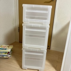 収納ケース、衣装ケース　組み替え3段セット