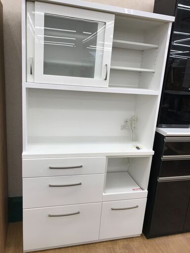 ★ジモティ割あり★ ニトリ 食器棚 白 H180×W100×D43 クリーニング済み KJ4976