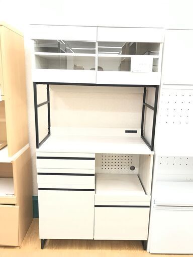 ★ジモティ割あり★ 株式会社モカ 食器棚 茶 H180×W90×D45 クリーニング済み KJ4981