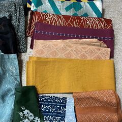 ハンドメイド普段着用着物★handmade kimono★帯obi★布地rolled cloth・・の画像