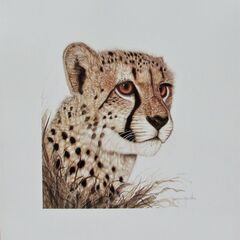 ジャッキーマリーヴォーグ「チーターイングラス」オフセットリトグラ...