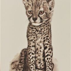 野生動物絵画の巨匠!ジャッキーマリーヴォーグ「チーターカブ」オフ...
