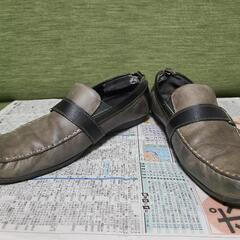 flexi 29～30.0cm スリッポン 革靴 灰色 グレーの画像