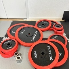 ベンチプレス バーベル セット 100kg ラバー付き ストレー...