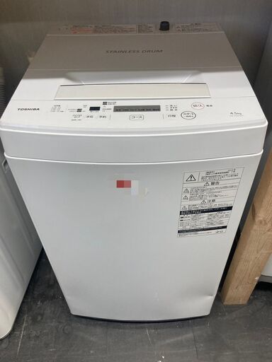 ☆中古￥11,800！TOSHIBA　4.5kg洗濯機　家電　2019年製　AW-45M7型　幅55㎝ｘ奥行54㎝ｘ高さ94㎝　【BD184】