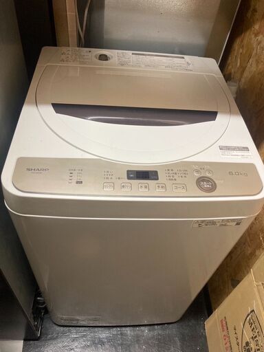 ☆中古￥15,800！SHARP　6.0kg洗濯機　家電　2021年製　ES-GE6E-T型　【BD185】