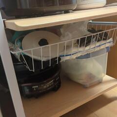 【受取予定者決定】レンジラック、レンジ台、レンジボード、キッチン収納、収納家具の画像