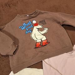 ベビー トップス カットソー Tシャツ ベージュ ピンク ザラ 90 90cmの画像