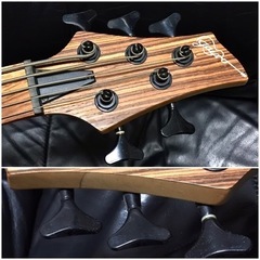 美品 5弦 フレットレス ベース BASS 木目 アクティブ 音出確認済