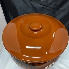 久松窯 謹製 特選 飲食物容器  丸壺 蓋付き 8号 アメ釉 常滑焼 漬物 樽 8号 日本製 かめ とこなめ 瓶 中古 保管品 ①の画像