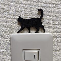 猫プレート　12匹　黒猫シルエットバージョン　ハンドメイド　白猫...