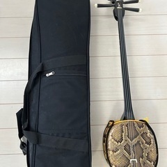 三線 沖縄 本革 ヘビ　楽器 弦楽器、ギター