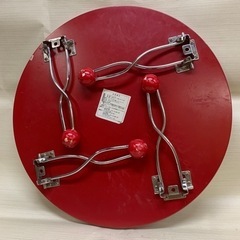 テーブル　丸テーブル　折りたたみ式　天板汚れあり　脚塗装剥がれあり　中古の画像