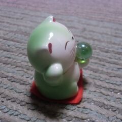 風水 招き猫 （緑）健康運 UP お譲りします。＊石川県＊美川より＊期間限定の画像