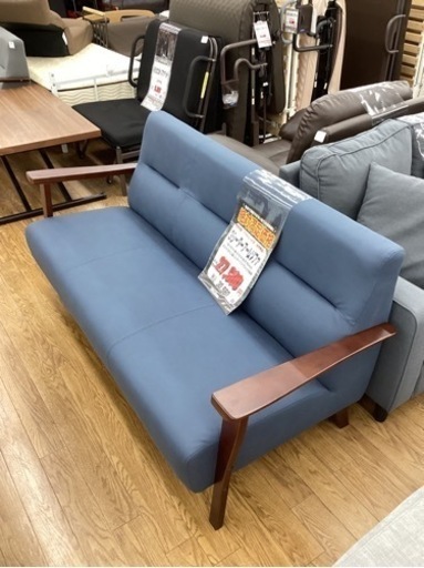 KD-57【新入荷 アウトレット】3シーターアームソファ ネイビー
