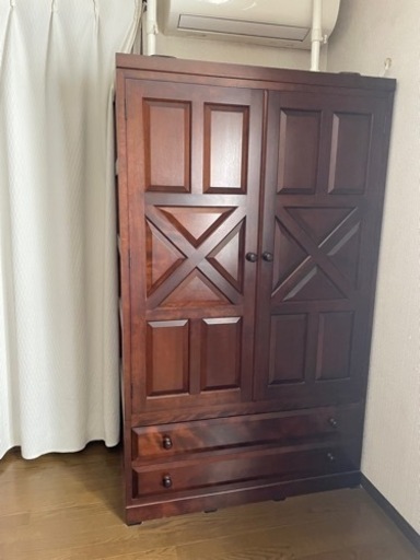 松本民藝家具　レトロ木製洋服タンス