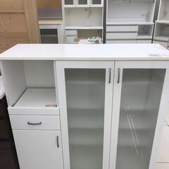 ★ジモティ割あり★ NITORI レンジ台 ホワイト H115.5×D42×W120 クリーニング済み HJ2914
