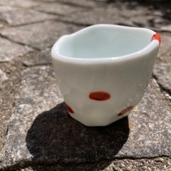 調味料　ドレッシング入れ　ミルクピッチャー　からし　和モダン　陶器　ドット　水玉の画像