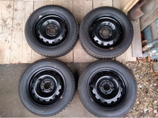 プジョー純正スチールホイール スタッドレスタイヤ付き