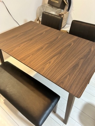 美品 家具 ダイニングテーブルセット ベンチ 4点セット