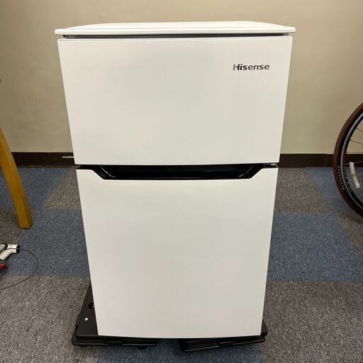 【稼動品】Hisense ハイセンス 2ドア冷凍冷蔵庫 HR-B95A 93L 生活家電 ホワイト 2018年製 中古
