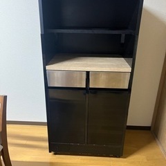 分別ゴミ箱が隠せる棚(ゴミ箱&コマ付き)の画像