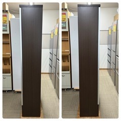 【超美品‼️】ニトリ 80cm幅キャビネット コレクションボード 本棚 書棚 多目的棚 ケース 引き出し収納付き 木目調ダークブラウン♪の画像