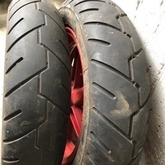 ライブディオＺＸ　希少　赤ホイール・タイヤセットの画像