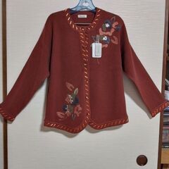 【未使用】カーディガン　赤茶　女性用