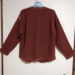 【未使用】カーディガン　赤茶　女性用の画像