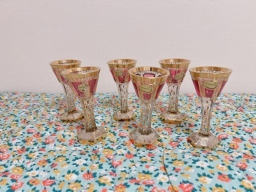 未使用品 ボヘミアガラス デキャンタ・グラスセット 工場 n 未使用品