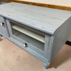 決まりました　
テレビ台　水色　かわいい　ダメージ柄　0425-3の画像