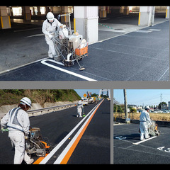 道路　区画線工事(ライン引き)　従業員募集 研修三か月ありの画像