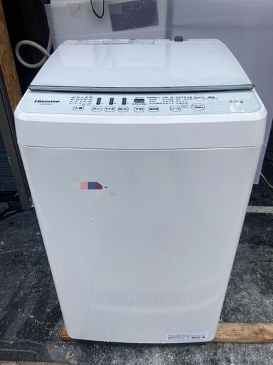 ☆中古￥11,800！Hisense　5.5kg洗濯機　家電　2021年製　HW-G55B-W型　幅54㎝ｘ奥行54㎝ｘ高さ95㎝　【BD189】