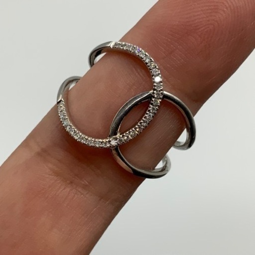 K18 18金　ダイヤモンドリング　指輪　3.5g 約22号　ダイヤ 0.16ct