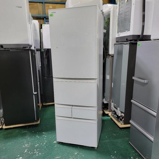 ‍♂️売約済み❌5900‼️配送設置は無料‼️最新2021年製✨タッチドアオープン✨東芝 411L 5ドア 冷蔵庫  氷結晶チルド 自動製氷付き