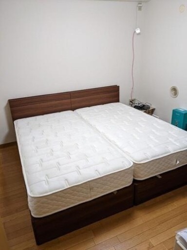 NIHON BED ベッドフレーム　シングル　スリットシェルフ2台