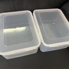 【美品】密封容器 タッパー（大）　2個セット　５．５Ｌ クリアの画像