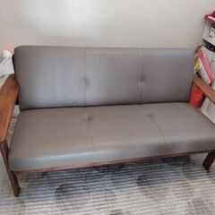 karimoku (カリモク) 2人掛けソファー グレー×ブラウン Chitano