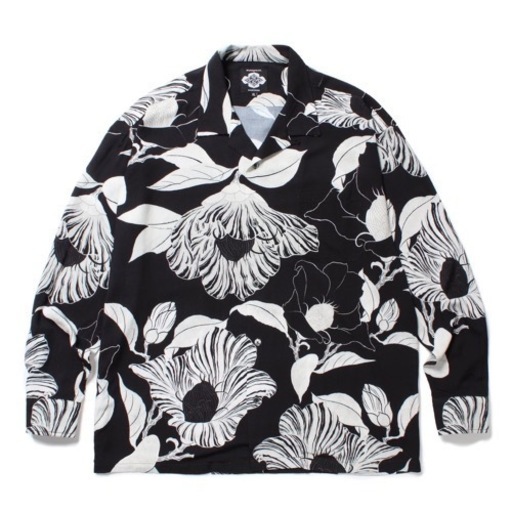GAKKIN × BUDSPOOL 廻り花 L/S HAWAIIAN SHIRT