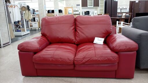店長値引き★ジモティ割あり★  2人掛けソファー エンジ H85×D95×W160 クリーニング済み TJ5506