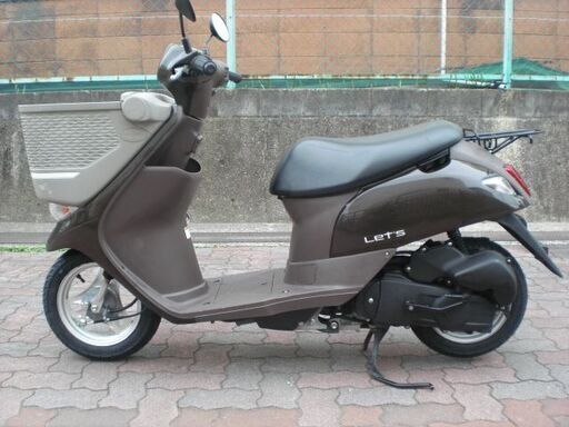 CA4AA レッツ バスケット ブラウン タイヤ前後/ バッテリー/前カゴスクリーン/ベルト等新品交換済み