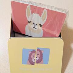 新品 スリーコインズ アニマル 動物 缶入り絵合わせカード スリ...