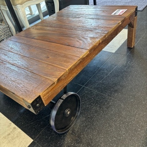 トロリーテーブル テーブル ローテーブル アイアン 天然木 レトロ ナチュラル おしゃれ