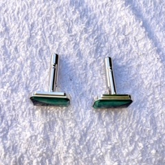 ヴィンテージ　カフス　緑　瑪瑙 メノウ  シルバー レトロ　黒　グリーンの画像