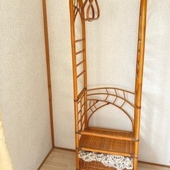 【無料】洋服ハンガーラック 木製【あげます】