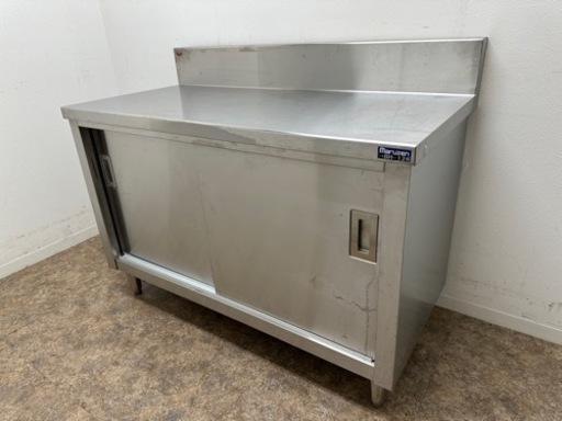 マルゼン　ステンレス　扉付き作業台　飲食店　W１２００ｘD６００ｘH８００ｍｍ ソイルド台付食器庫 食洗右 ステンレス マルゼン W1100×D720